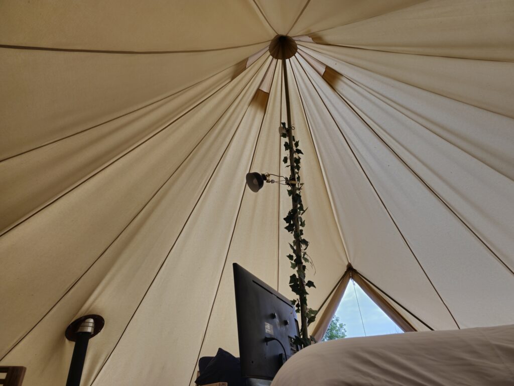 View of Tent ceiling